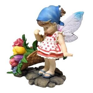My Little Kitchen Fairies FRESH FLOWERS FAIRIE Garden Bouquet Fairy Figurine!